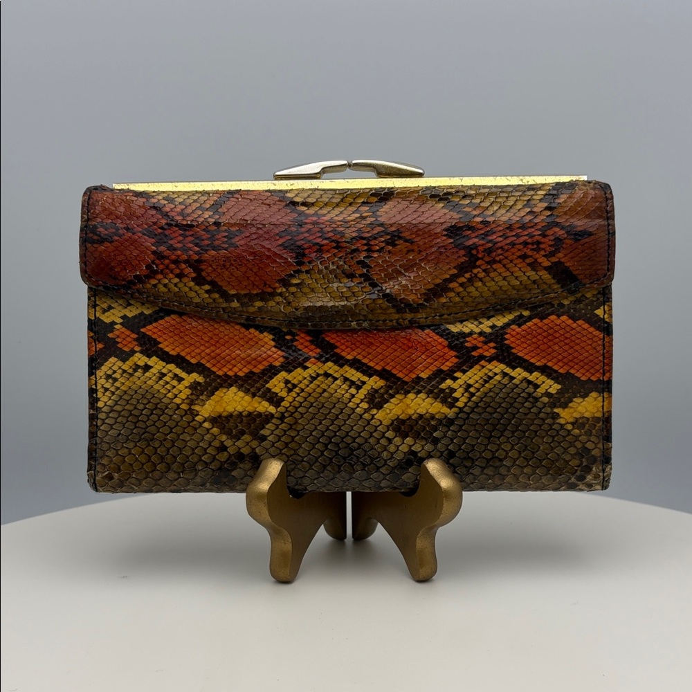 Vintage Bosca Python Checkbook Wallet - image 1